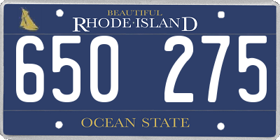 RI license plate 650275