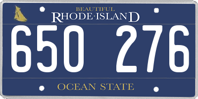 RI license plate 650276