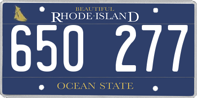 RI license plate 650277