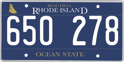 RI license plate 650278