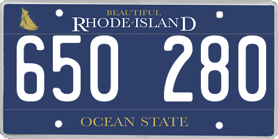 RI license plate 650280