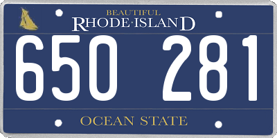 RI license plate 650281