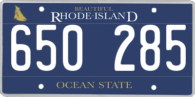 RI license plate 650285