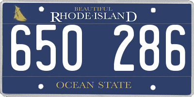 RI license plate 650286
