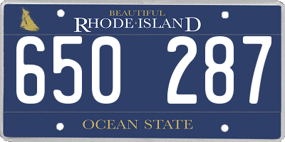 RI license plate 650287