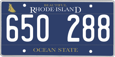 RI license plate 650288