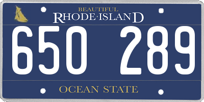 RI license plate 650289