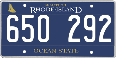 RI license plate 650292