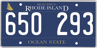 RI license plate 650293
