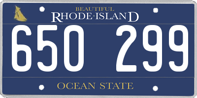 RI license plate 650299