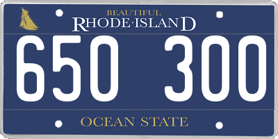 RI license plate 650300