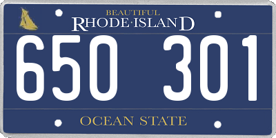 RI license plate 650301