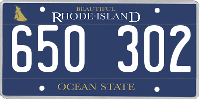 RI license plate 650302