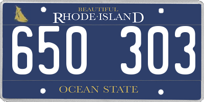 RI license plate 650303