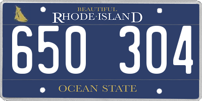 RI license plate 650304