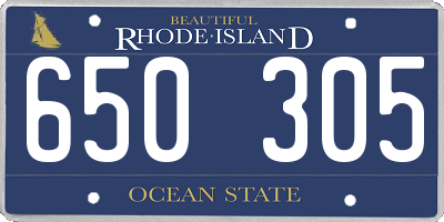 RI license plate 650305