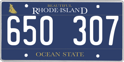 RI license plate 650307