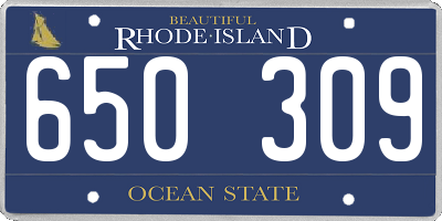 RI license plate 650309