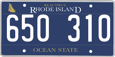 RI license plate 650310