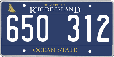 RI license plate 650312