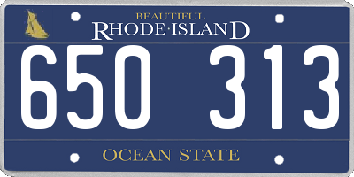 RI license plate 650313
