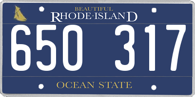 RI license plate 650317