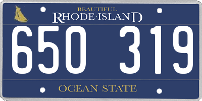 RI license plate 650319