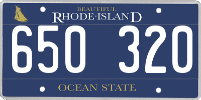 RI license plate 650320