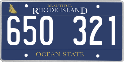 RI license plate 650321