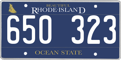 RI license plate 650323