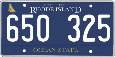 RI license plate 650325