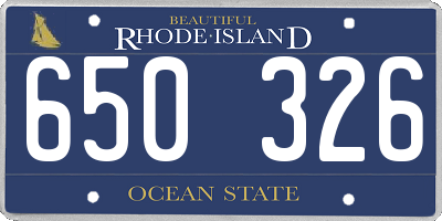 RI license plate 650326