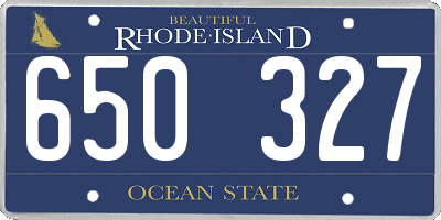 RI license plate 650327