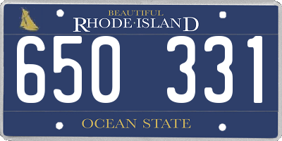 RI license plate 650331