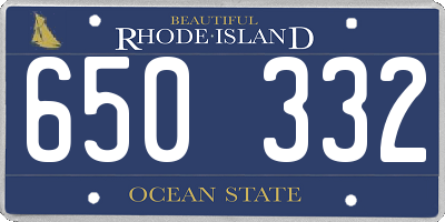 RI license plate 650332