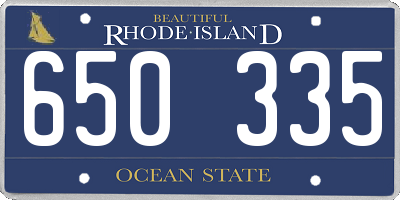 RI license plate 650335