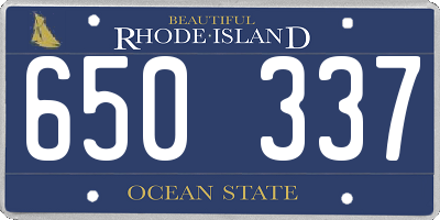RI license plate 650337