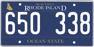 RI license plate 650338