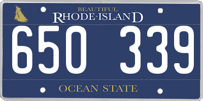 RI license plate 650339