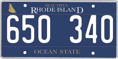 RI license plate 650340