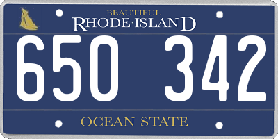 RI license plate 650342