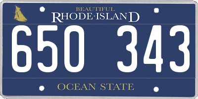 RI license plate 650343
