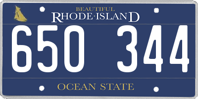 RI license plate 650344