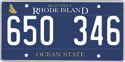 RI license plate 650346