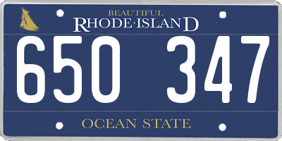 RI license plate 650347