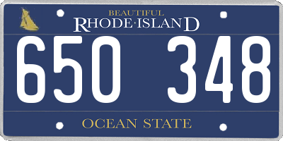 RI license plate 650348