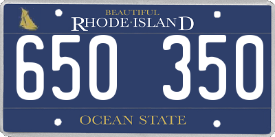RI license plate 650350