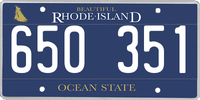 RI license plate 650351