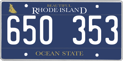 RI license plate 650353