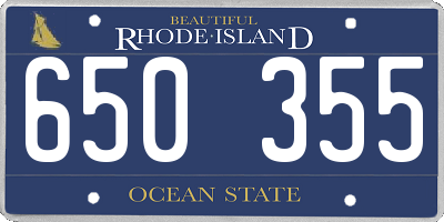 RI license plate 650355
